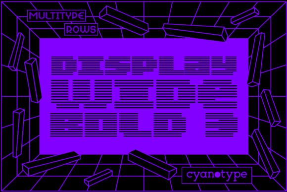 MultiType Rows Display Wide Bold 3 Font for Creative Projects